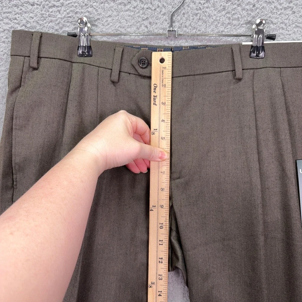 Lauren Ralph Lauren Dress Pants Mens 36x29 Taupe Ultraflex Pleated Preppy Office